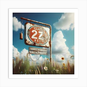 A Old Vintage Gas Station Sign Art Print