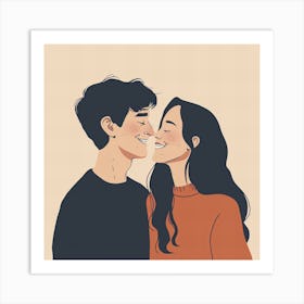 Oneeline42 Minimalist Illustration Of A Couple Looking At Eac 87ecf5c6 6761 449c Bb2e 90447a92bc7b 3 ١٠٤٩٢٥ Art Print