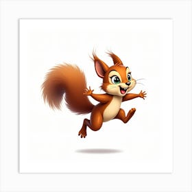 Squirrel Cartoon Art Print