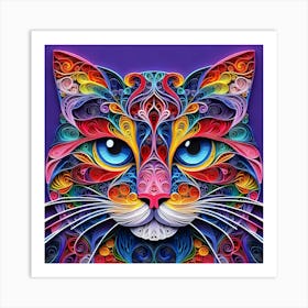 Quilling Cat 1 Art Print