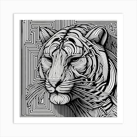Abstract Tiger Head Art Print