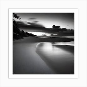 Black And White Beach Art Print