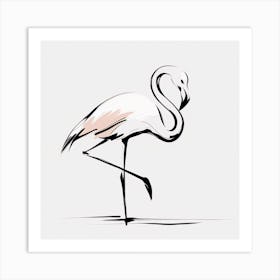 Flamingo drawing 3 Art Print