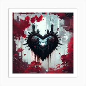 Bleeding heart Ai Art Print