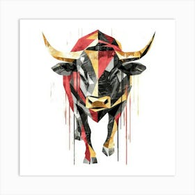 Bull.Generated AI. Wall Art Print Poster