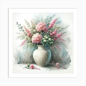 Hydrangeas In A Vase Art Print