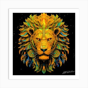 Wild Cat - Lion Of The Night Art Print