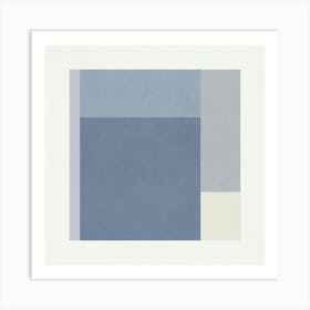 Minimalist Abstract Geometries - Blue 03 Art Print