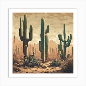 Desert Cactus Art Print