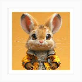 Rabbit In Yellow Coat Art Print