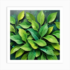 Green Leaves 3 Art Print