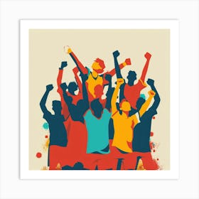 A Sports Fans Cheering Minimal Illustration 1718674625 4 Art Print