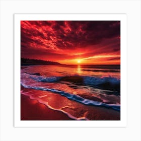 Sunset On The Beach 372 Art Print