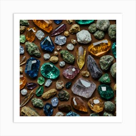 Colorful Gemstones Art Print