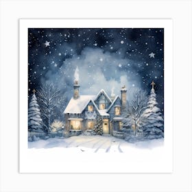 Winter Whispers: Watercolor Wonderland Art Print