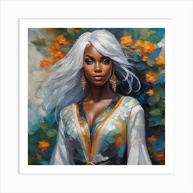 Woman With White Hair 1 Art Print