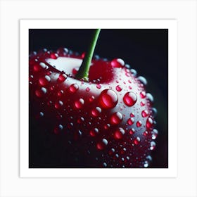 Cherry With Water Droplets 1 Art Print