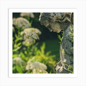 Angel Statue In The Garden 1 Art Print