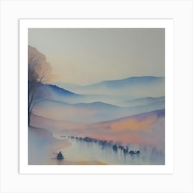 Sunrise On The River Art Print