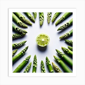 Green Asparagus In A Circle Art Print