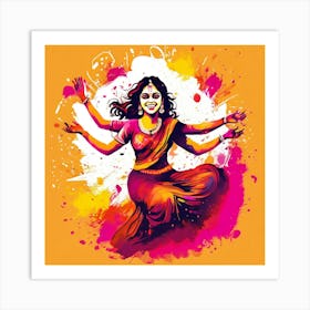 Vector Colorful Festive Celebration Joy Vibrant Culture Tradition Hindu Spring Happiness (9) Art Print