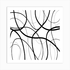 Abstract Black And White Lines Art Print