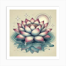 Tattoo Lotus 3 Art Print