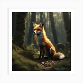 Fox In The Forest 79 Art Print