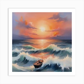 Boat In The Sea Art Print