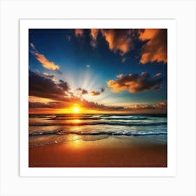 Sunset On The Beach 329 Art Print