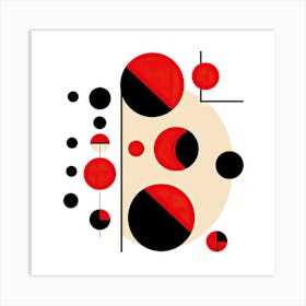 Red And Black Circles #564 Art Print