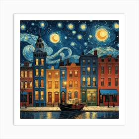 New York city Starry Night Art Print