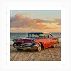 Sunset At The Beach Art Print