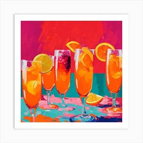 Aperitifs Aperol Spritz Fauvist Painting Art Print Art Print