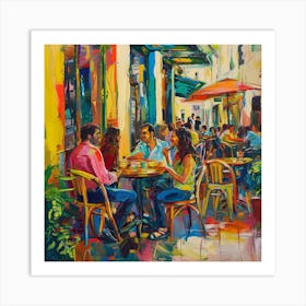 People At The Cafe Art Print