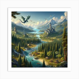 Dragons In The Forest Art Print