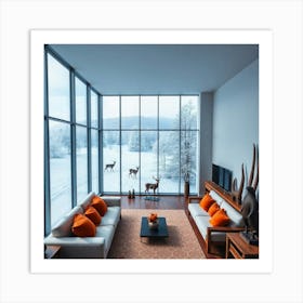 Living Room With Large Windows 3 Poster