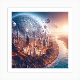 City On A Planet Art Print