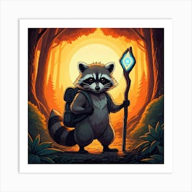 Raccoon Adventurer Art Print