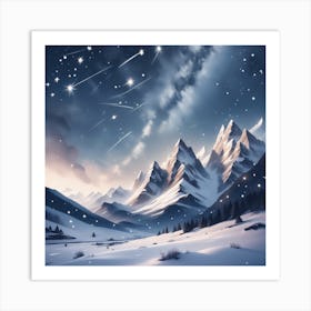 Snowy Mountains 16 Art Print