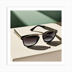 A Photo Of A Pair Of Sunglasses Sitting On A White (8) Art Print