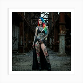 Aesthetic Ink: The Perfect Fusion of Beauty & Art Tattooed Woman Art Print