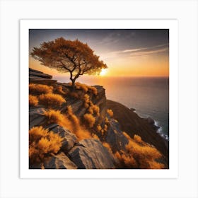 Tree At Sunset 3 Art Print