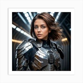 Young Woman In Armor 2 Art Print