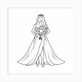 Bride In Wedding Dress 3 Art Print