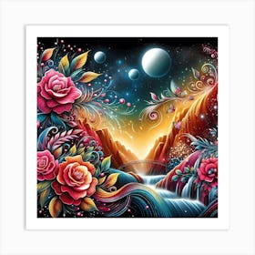 Roses In The Sky Art Print