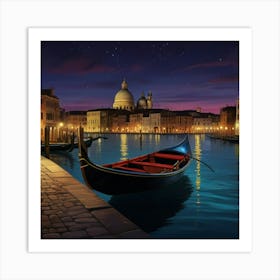 Venice At Night Art Print