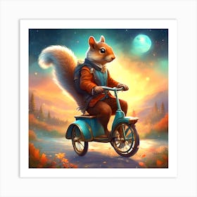 Squirrel On A Bike 1 Art Print