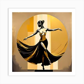 Dancer In Gold Art Print