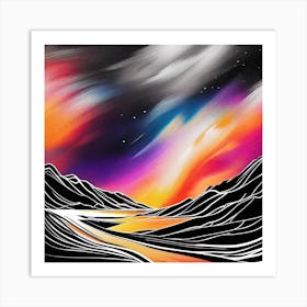 Aurora Night Sky 4 Art Print